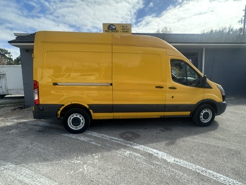 Yellow Ford Transit cargo van for sale or rent