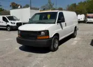 2009 Chevy G2500 cargo van, white, exterior view, parked outdoors
